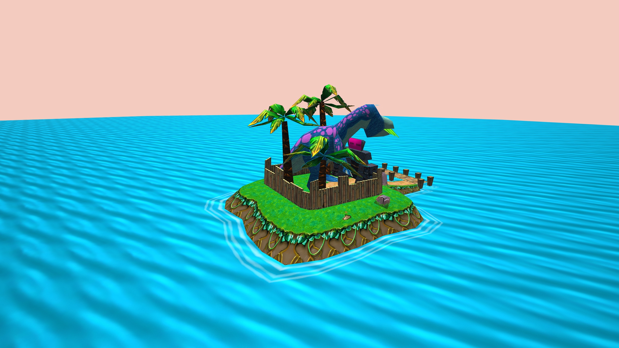 The Lost Kingdom island in the OpenTPW lobby, rendered in high resolution